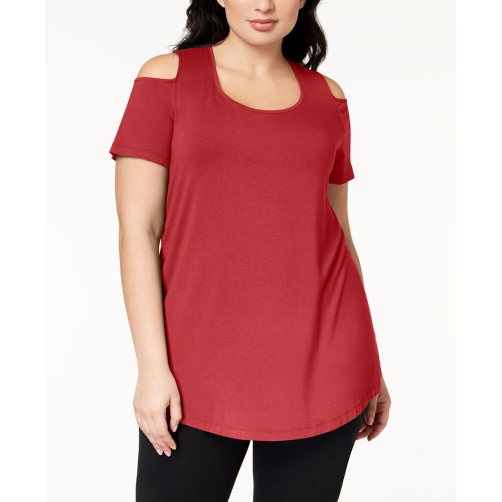 JM Collection Plus Size Cold-Shoulder Top